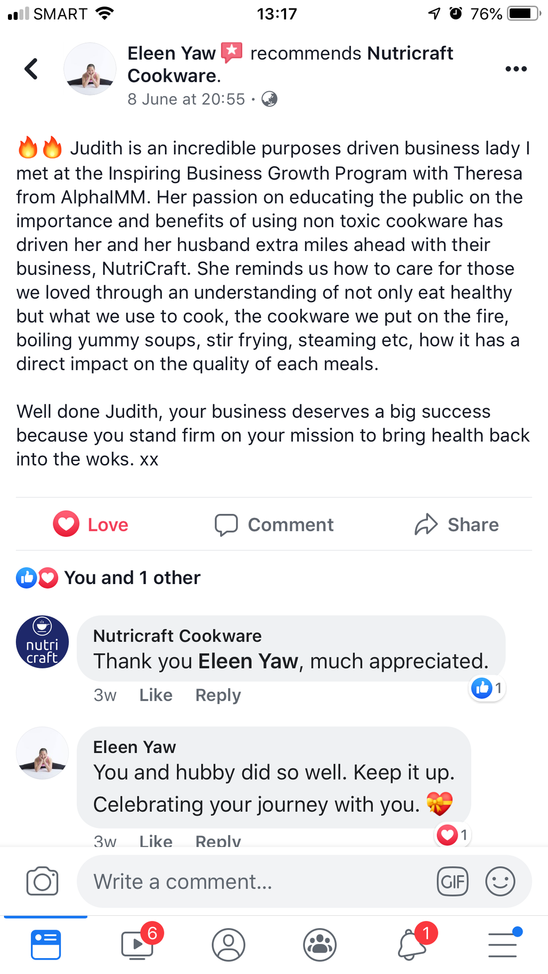 Eleen Yaw: Judith is an incredible purposes driven business lady!