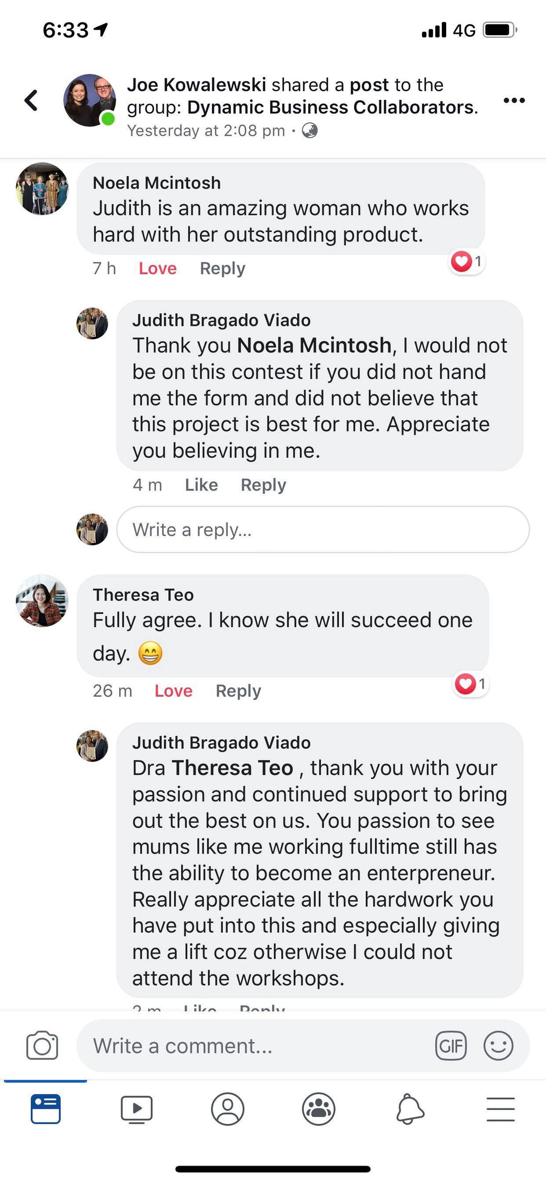 Noela Mcintosh: Judith is an amazing woman who works hard with her outstanding product.