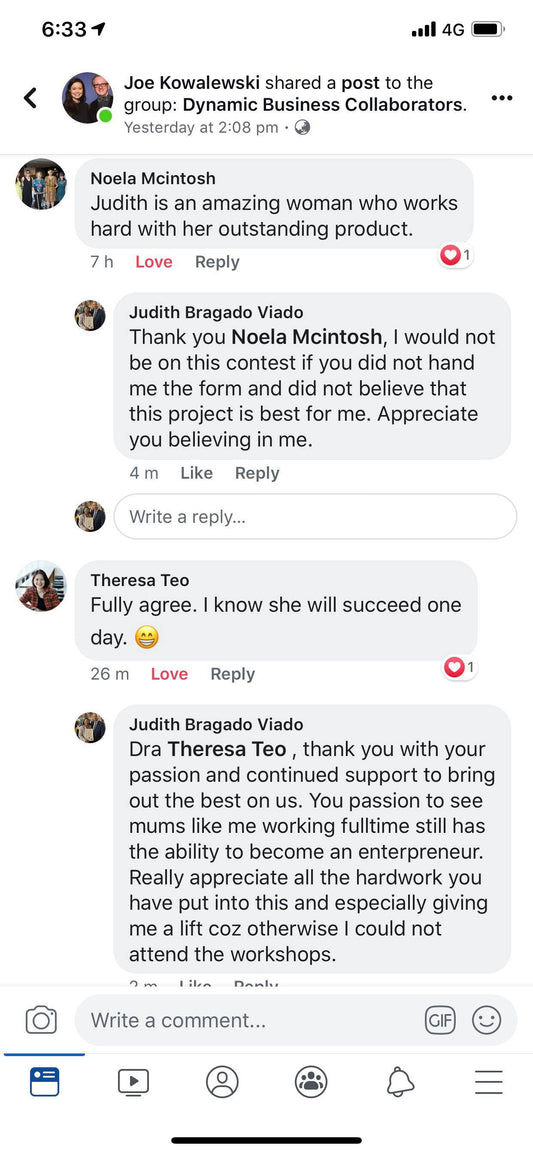 Noela Mcintosh: Judith is an amazing woman who works hard with her outstanding product.