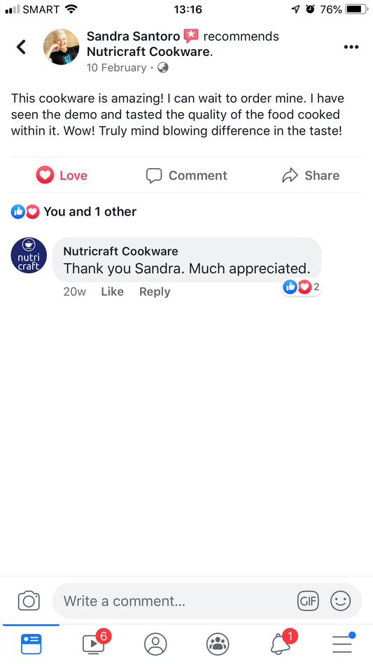Sandra Santoro: This cookware is amazing!